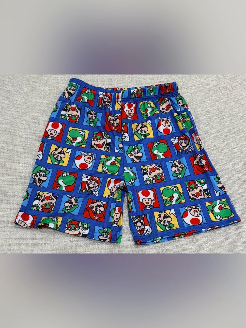 Super Mario Boys Size 8 2-Piece Pajama Set Button Front Character Sleepwear blue